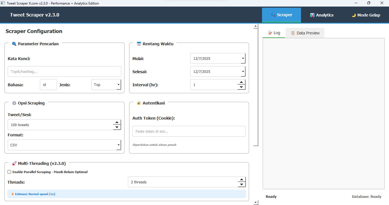 Tweet Scraper Interface